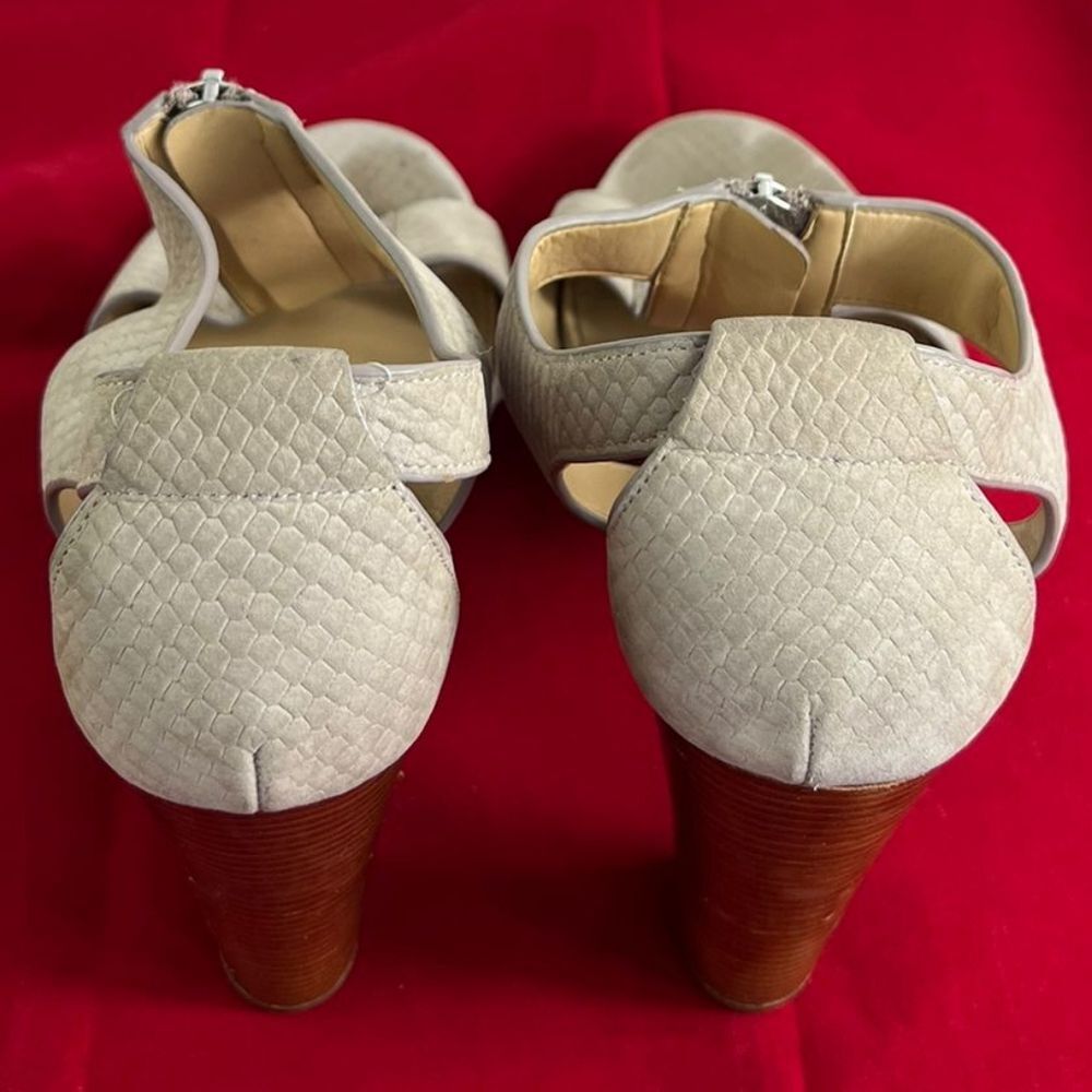 Michael Michael Kors Berkeley Snakeskin Leather T-Strap Platform Sandals, 8 - Picture 10 of 14